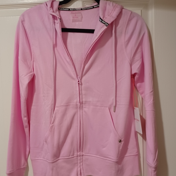 JUICY COUTURE PINK HOODIE FRONT ZIPPER SIZE: SL - Picture 1 of 7